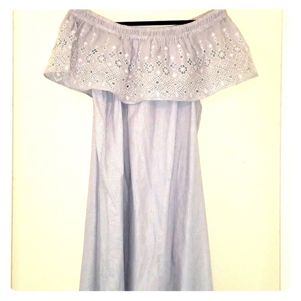 NWOT Loft Off-the-Shoulder Embroidered Shift Dress